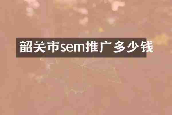 韶关市sem推广多少钱