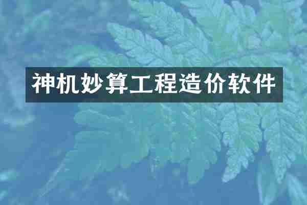 神机妙算工程造价软件