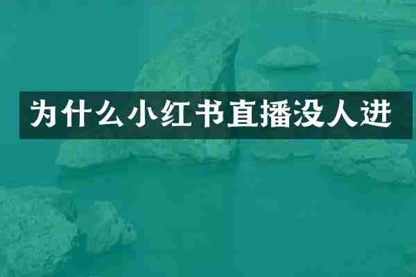 为什么小红书直播没人进