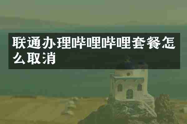 联通办理哔哩哔哩套餐怎么取消