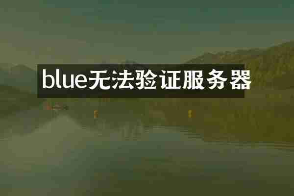 blue无法验证服务器