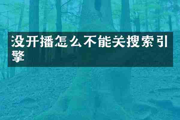 没开播怎么不能关搜索引擎