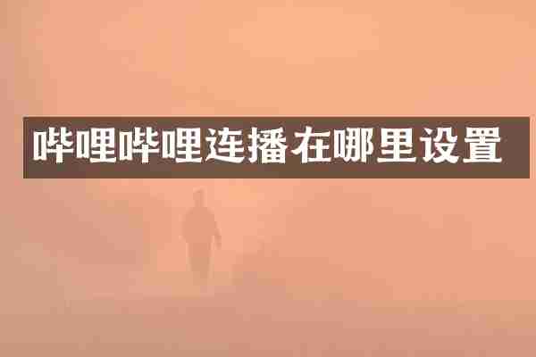 哔哩哔哩连播在哪里设置