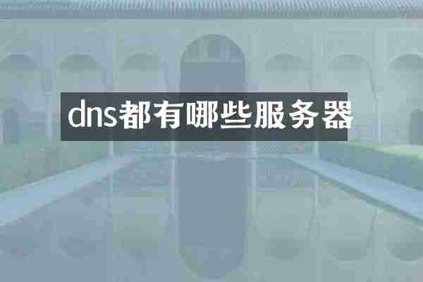 dns都有哪些服务器