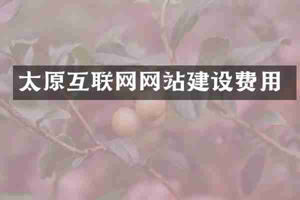 太原互联网网站建设费用
