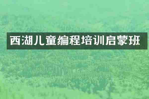西湖儿童编程培训启蒙班