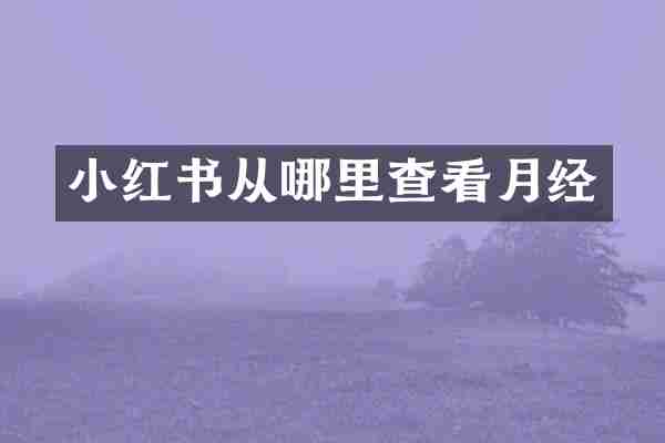 小红书从哪里查看月经