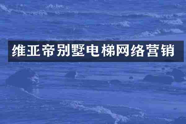 维亚帝别墅电梯网络营销