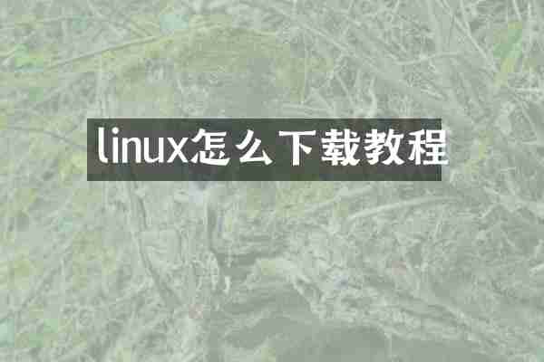 linux怎么下载教程