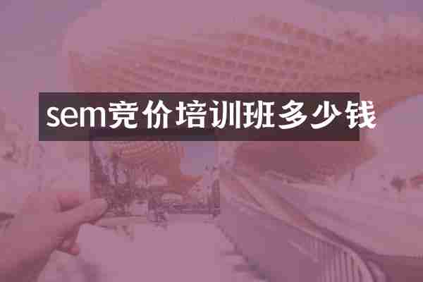 sem竞价培训班多少钱