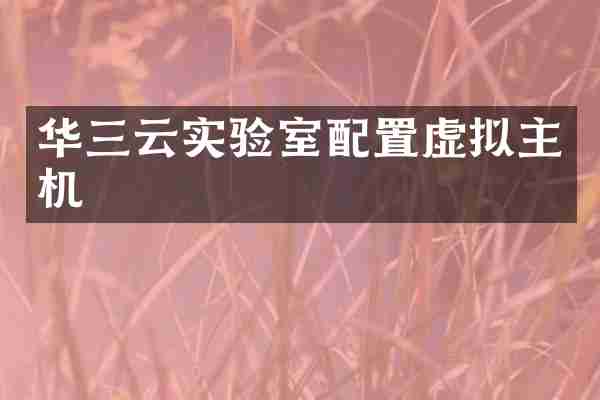 华三云实验室配置虚拟主机