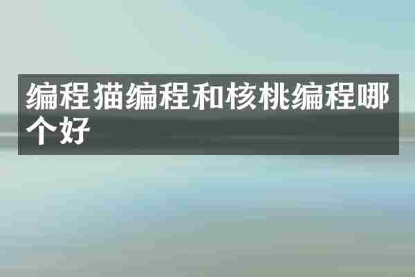 编程猫编程和核桃编程哪个好