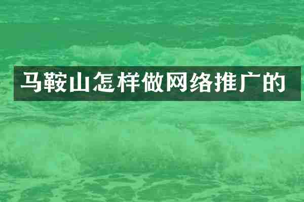 马鞍山怎样做网络推广的