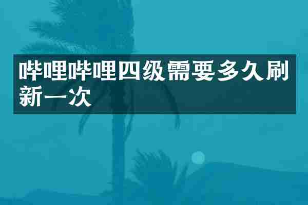 哔哩哔哩四级需要多久刷新一次