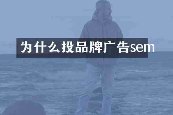 为什么投品牌广告sem