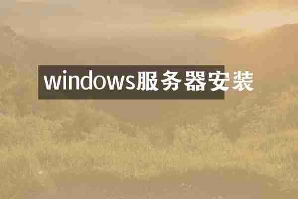windows服务器安装
