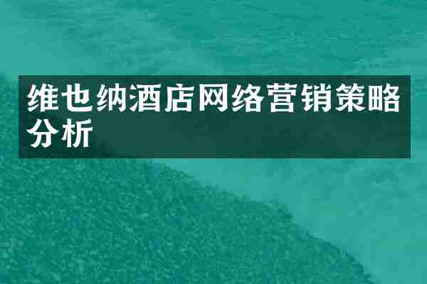 维也纳酒店网络营销策略分析