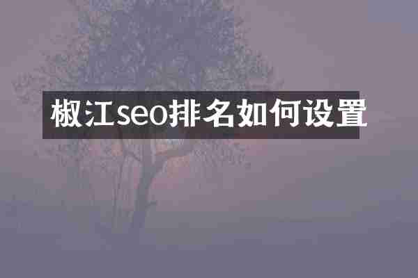 椒江seo排名如何设置