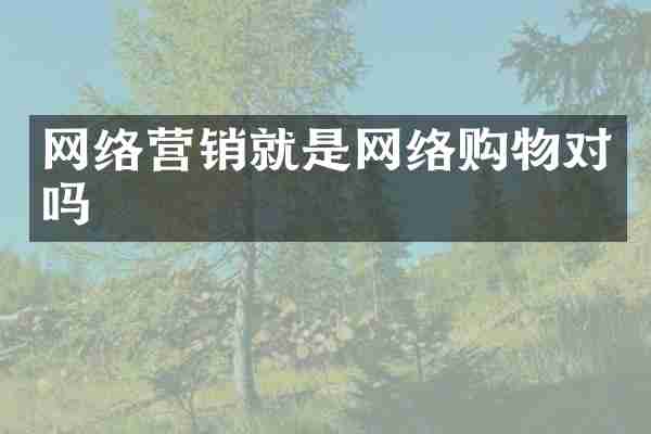 网络营销就是网络购物对吗