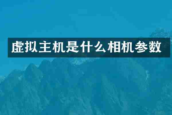 虚拟主机是什么相机参数