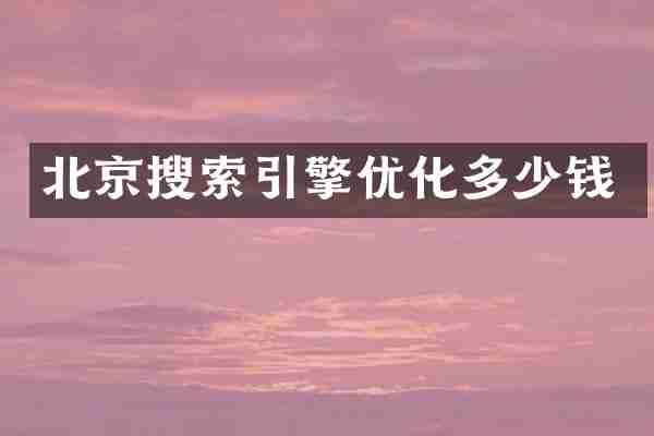 北京搜索引擎优化多少钱