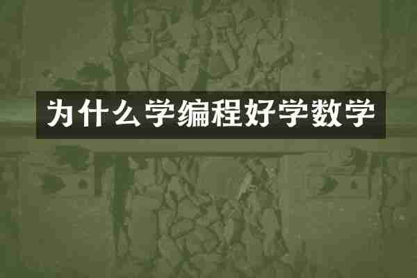 为什么学编程好学数学