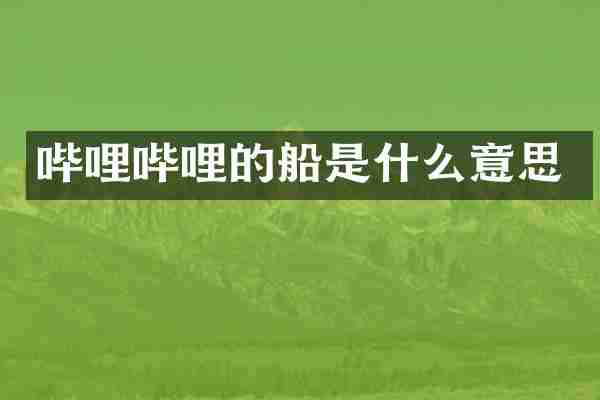 哔哩哔哩的船是什么意思
