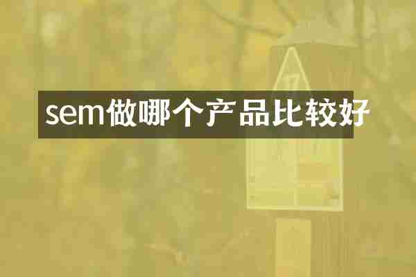 sem做哪个产品比较好