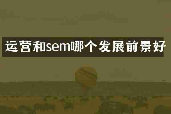 运营和sem哪个发展前景好