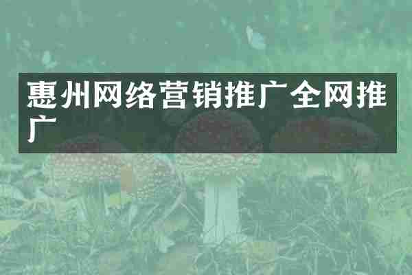惠州网络营销推广全网推广