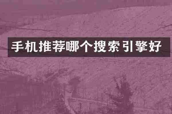 手机推荐哪个搜索引擎好