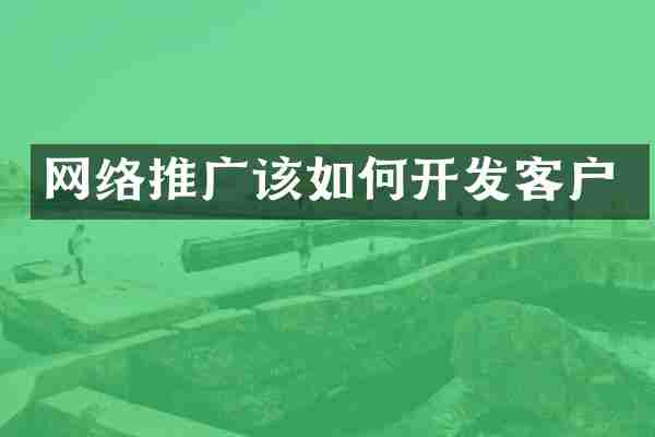 网络推广该如何开发客户