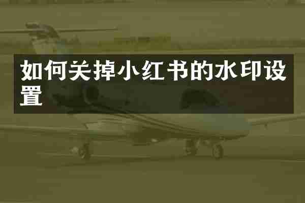 如何关掉小红书的水印设置