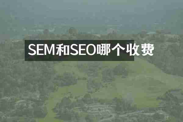 SEM和SEO哪个收费