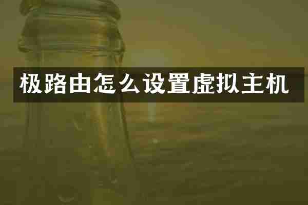极路由怎么设置虚拟主机