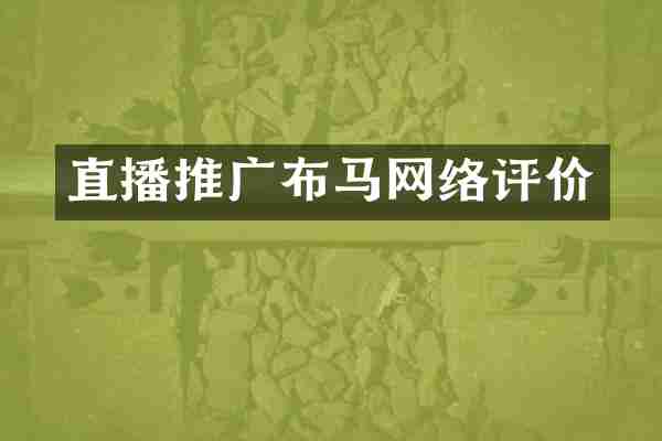 直播推广布马网络评价