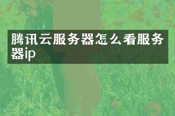 腾讯云服务器怎么看服务器ip
