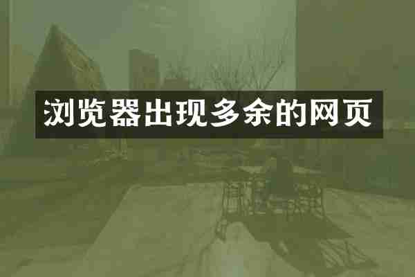 浏览器出现多余的网页