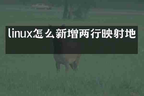 linux怎么新增两行映射地址