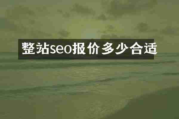 整站seo报价多少合适