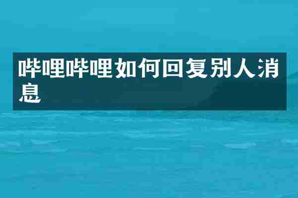 哔哩哔哩如何回复别人消息