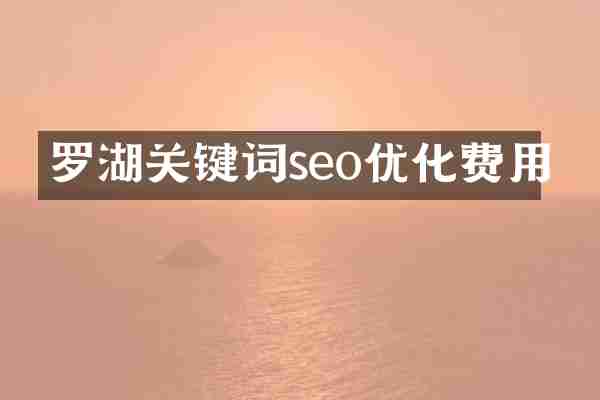 罗湖关键词seo优化费用