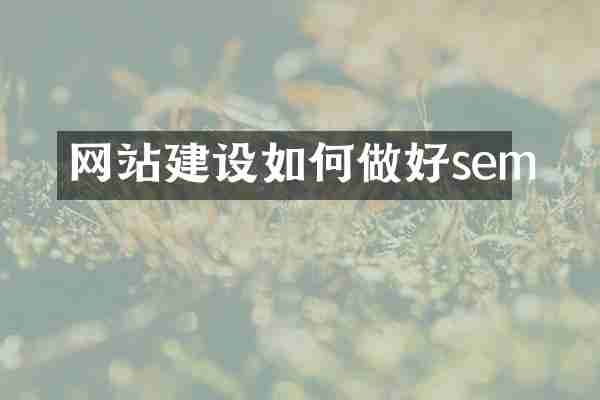 网站建设如何做好sem