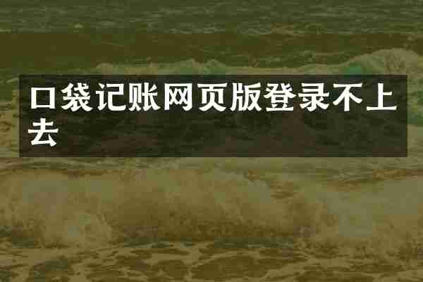 口袋记账网页版登录不上去