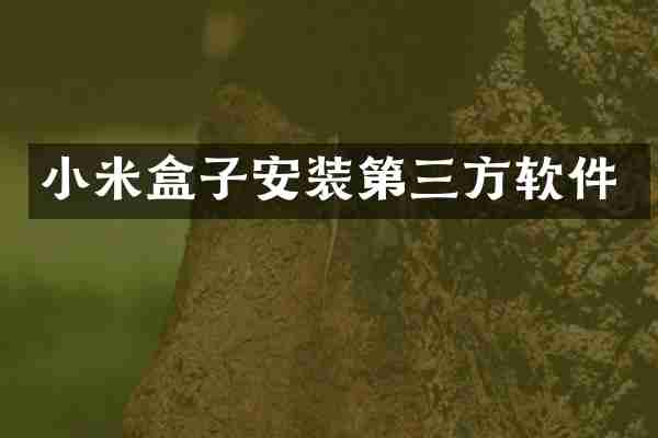 小米盒子安装第三方软件