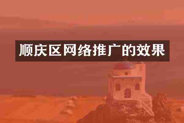 顺庆区网络推广的效果