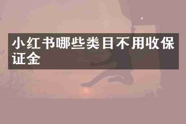 小红书哪些类目不用收保证金