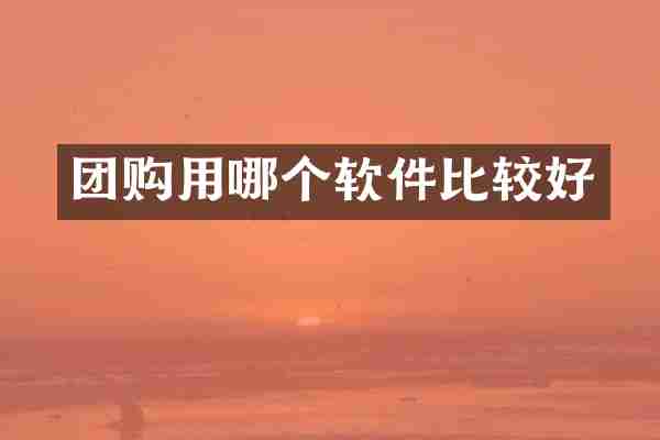 团购用哪个软件比较好