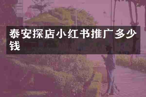 泰安探店小红书推广多少钱