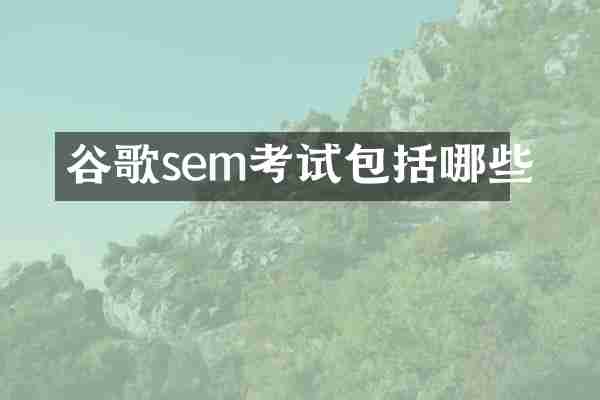 谷歌sem考试包括哪些